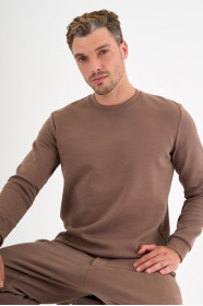Mink Interlock Crew Neck Sweatshirt