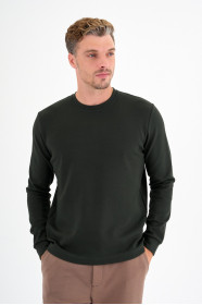 Bottle Green Interlock Crew Neck Sweatshirt