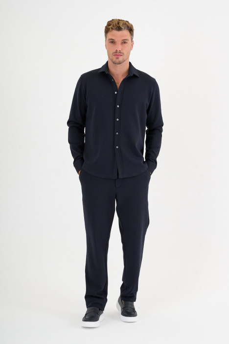 Navy Interlock Shirt