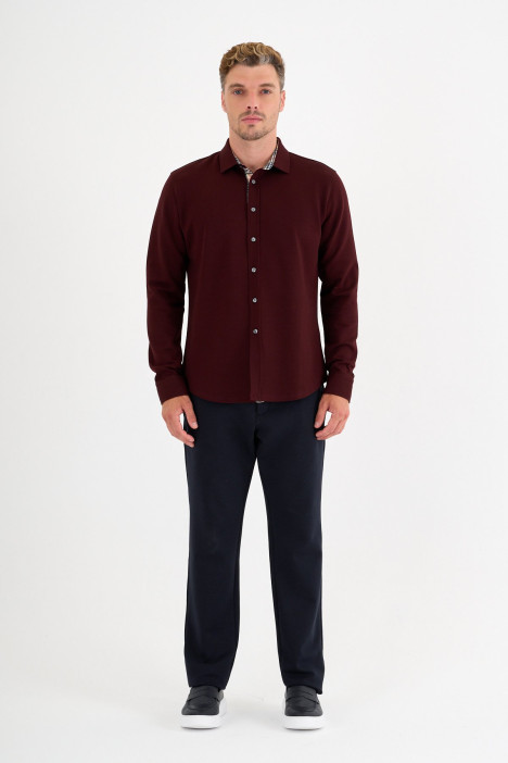 Burgundy Interlock Shirt