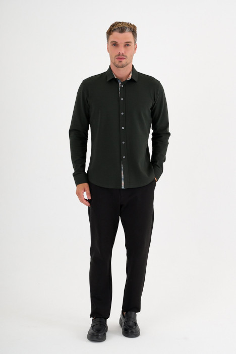 Dark Green Interlock Shirt