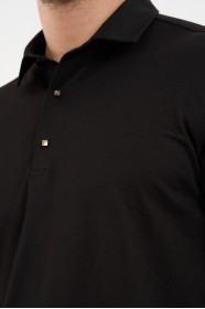 Bosmenti Long Sleeve Polo Collar - BLACK