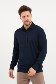 Bosmenti Long Sleeve Polo Collar - NAVY