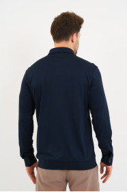 Bosmenti Long Sleeve Polo Collar - NAVY