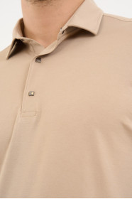 Bosmenti Long Sleeve Polo Collar - LIGHT BEIGE