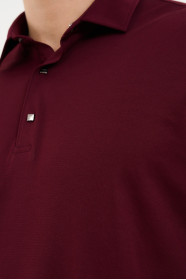 Bosmenti Long Sleeve Polo Collar - BURGUNDY