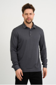 Bosmenti Long Sleeve Polo Collar - SMOKE