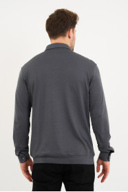 Bosmenti Long Sleeve Polo Collar - SMOKE