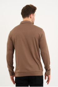 Bosmenti Long Sleeve Polo Collar - MINK