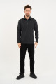 Bosmenti Long Sleeve Polo Collar - BLACK