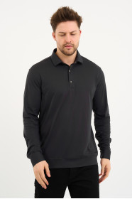Bosmenti Long Sleeve Polo Collar - DARK PURPLE