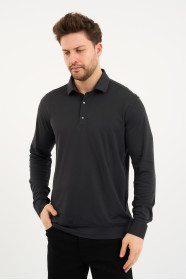 Bosmenti Long Sleeve Polo Collar - DARK PURPLE
