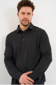Bosmenti Long Sleeve Polo Collar - DARK PURPLE
