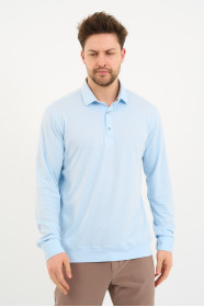 Bosmenti Long Sleeve Polo Collar - LIGHT BLUE