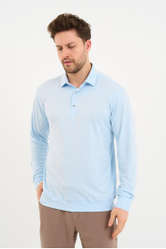 Bosmenti Long Sleeve Polo Collar - LIGHT BLUE