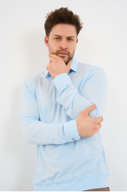 Bosmenti Long Sleeve Polo Collar - LIGHT BLUE