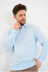 Bosmenti Long Sleeve Polo Collar - LIGHT BLUE
