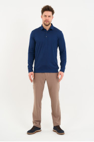 Bosmenti Long Sleeve Polo Collar - MARINE