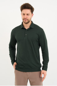 Bosmenti Long Sleeve Polo Collar - DARK GREEN