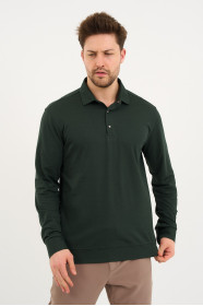 Bosmenti Long Sleeve Polo Collar - DARK GREEN