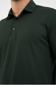 Bosmenti Long Sleeve Polo Collar - DARK GREEN