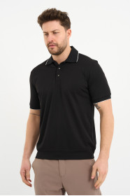 Bosmenti Polo Collar Short Sleeve - BLACK