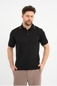 Bosmenti Polo Collar Short Sleeve - BLACK