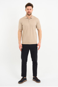 Bosmenti Polo Collar Short Sleeve - BEIGE