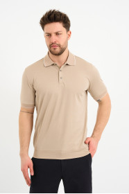 Bosmenti Polo Collar Short Sleeve - BEIGE