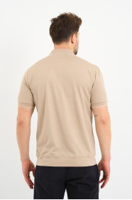 Bosmenti Polo Collar Short Sleeve - BEIGE