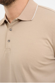 Bosmenti Polo Collar Short Sleeve - BEIGE