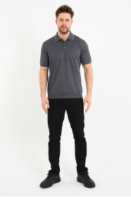 Bosmenti Polo Collar Short Sleeve - SMOKE