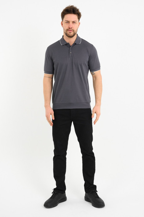 Bosmenti Polo Collar Short Sleeve - SMOKE