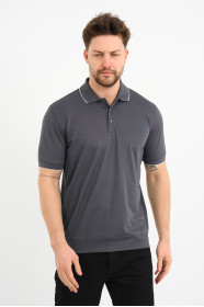Bosmenti Polo Collar Short Sleeve - SMOKE