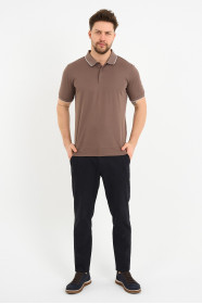 Bosmenti Polo Collar Short Sleeve - MINK
