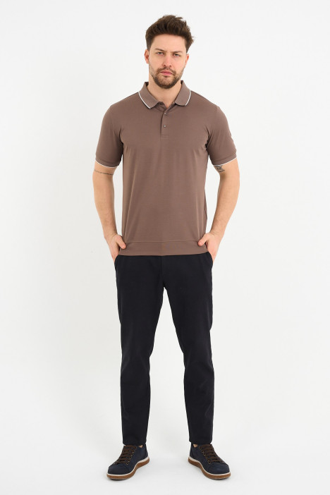 Bosmenti Polo Collar Short Sleeve - MINK