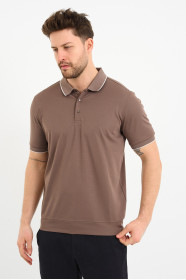 Bosmenti Polo Collar Short Sleeve - MINK