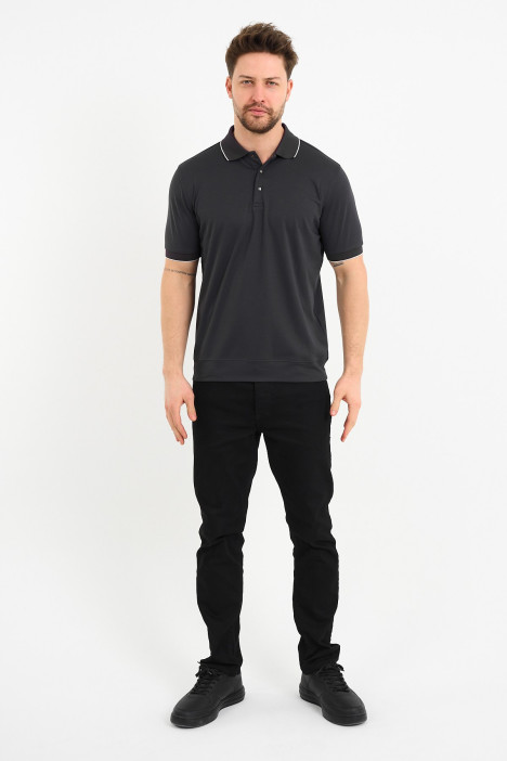 Bosmenti Polo Collar Short Sleeve - DARK PURPLE
