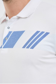 Bosmenti Polo Collar Short Sleeve Printed - BLUE