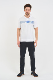 Bosmenti Polo Collar Short Sleeve Printed - NAVY
