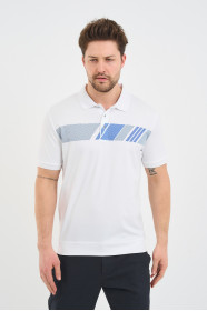 Bosmenti Polo Collar Short Sleeve Printed - NAVY