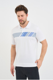Bosmenti Polo Collar Short Sleeve Printed - NAVY