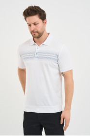 Bosmenti Polo Collar Short Sleeve Printed - GREY