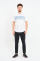 Bosmenti Shirt Collar Short Sleeve Printed - BLUE