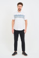 Bosmenti Shirt Collar Short Sleeve Printed - BLUE
