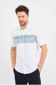 Bosmenti Shirt Collar Short Sleeve Printed - MINT