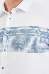 Bosmenti Shirt Collar Short Sleeve Printed - MINT