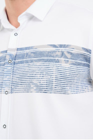 Bosmenti Shirt Collar Short Sleeve Printed - MINK