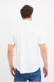 Bosmenti Shirt Collar Short Sleeve Striped - BLUE