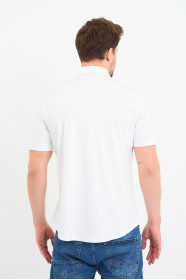 Bosmenti Shirt Collar Short Sleeve Striped - GREY